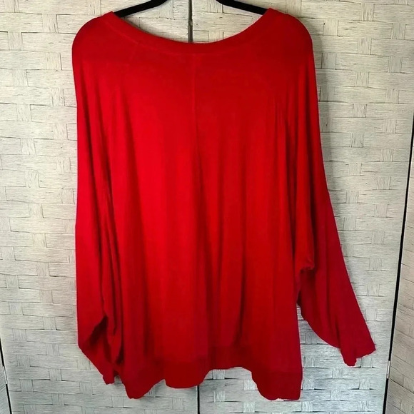 Lane Bryant red lightweight jersey net sweatshirt casual everyday top plus size - Picture 2 of 9